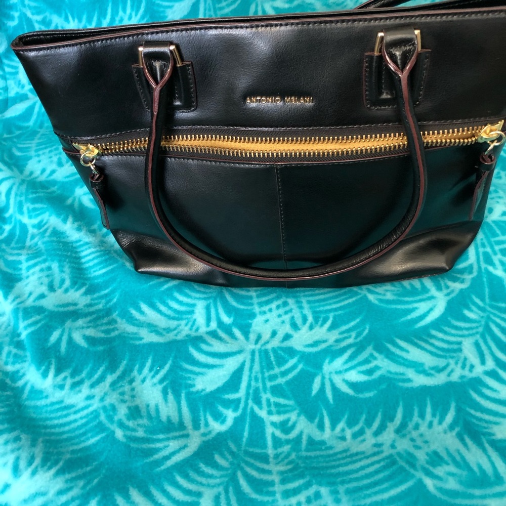 ANTONIO MELANI Black and Gold Tote